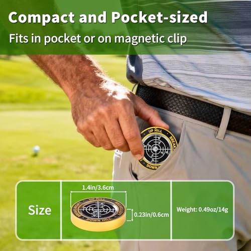VIGLORY High Precision Golf Green Reader Funny Ball Marker Golf Putt Training Aid Bubble Level Golf Accessories Gifts for Men Women(Black Black) - Image 5