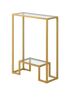 LINGWEI Modern 2 Tier Console Table with Tempered Glass Top Small Entryway Table Side Table Sofa Side Table and Entry Table For Living Room and Hallway Decor  - Image 4