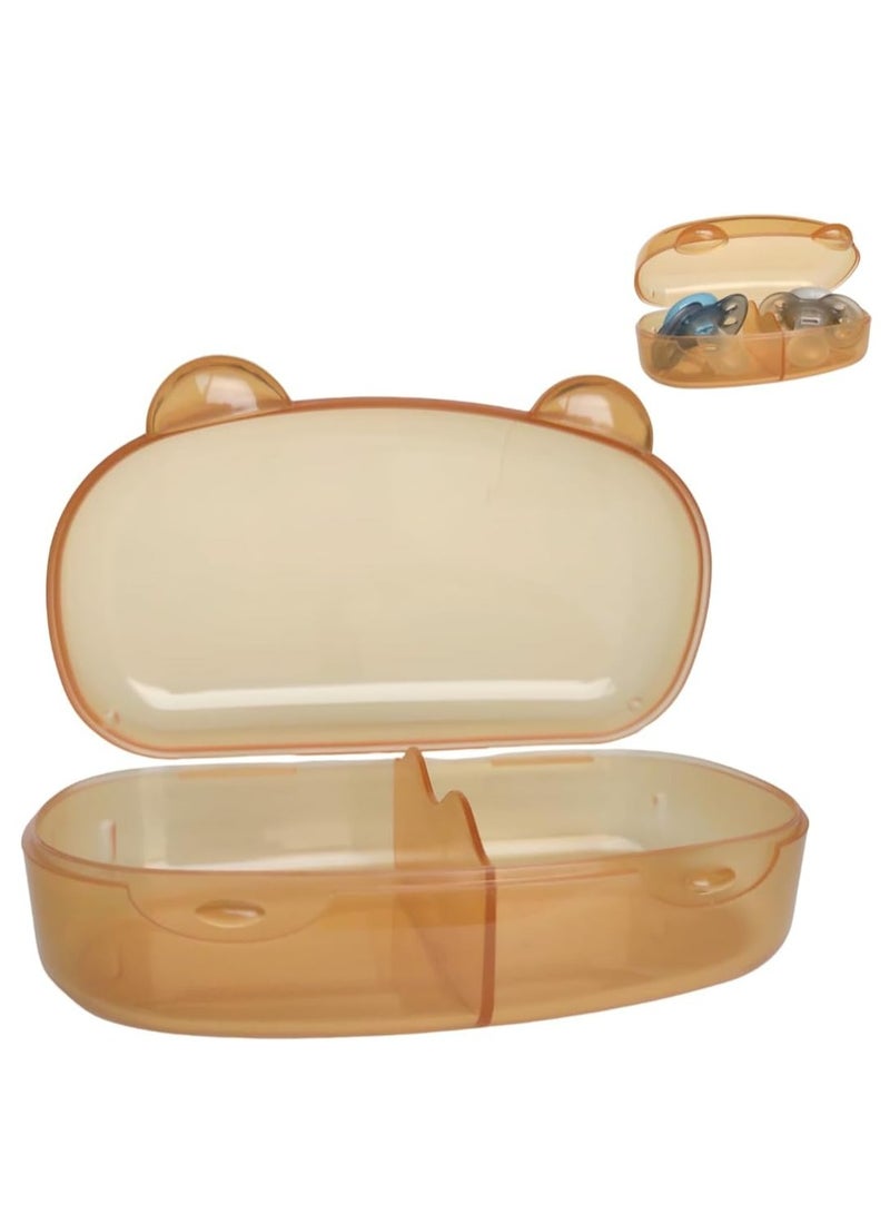 Loquat 2 Pacifier Transparent Case with Divider, Portable Baby Pacifier Holder, Travel Storage Box - Image 1