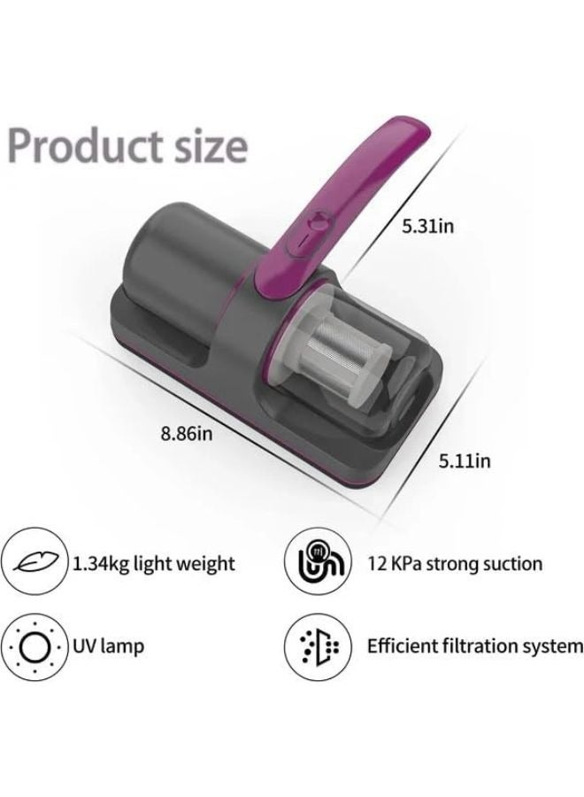 Rich Life Wireless Mini Anti-Mite Vacuum Cleaner – Portable Handheld UV Dust Mite Remover – USB Rechargeable Deep Mattress & Bedding Cleaner – Lightweight Acarid Vacuum for Home Hygiene - Image 3