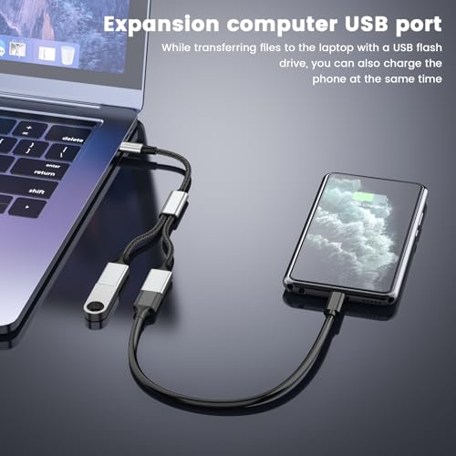 MOGOOD USB C to USB Splitter USB-C OTG Y Cable Thunderbolt Splitter Type C to Dual USB 2.0 OTG Adapter Multiple Hub for iPhone 17,MacBook Pro,iMac,iPad Air,Surface GO,S24,Laptop - Image 3