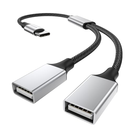 MOGOOD USB C to USB Splitter USB-C OTG Y Cable Thunderbolt Splitter Type C to Dual USB 2.0 OTG Adapter Multiple Hub for iPhone 17,MacBook Pro,iMac,iPad Air,Surface GO,S24,Laptop - Image 1