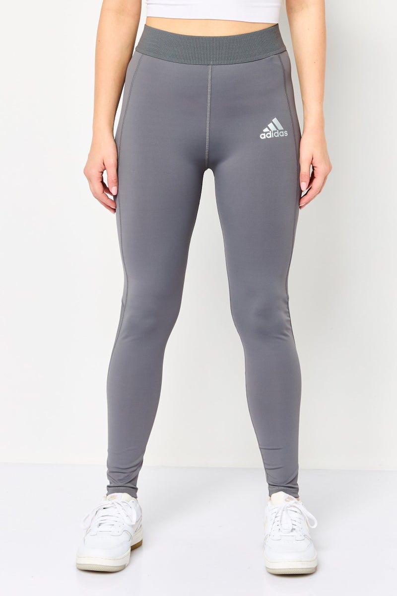 Adidas سراويل رياضية نسائية للياقة البدنية، رمادي - Image 1