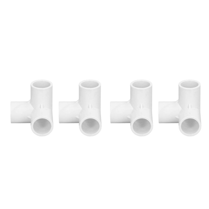 10PCS 3 Way Pipe Fittings PVC Plastic Right Angle Tee Corner Connector 20mm Inner Diameter White - Image 5
