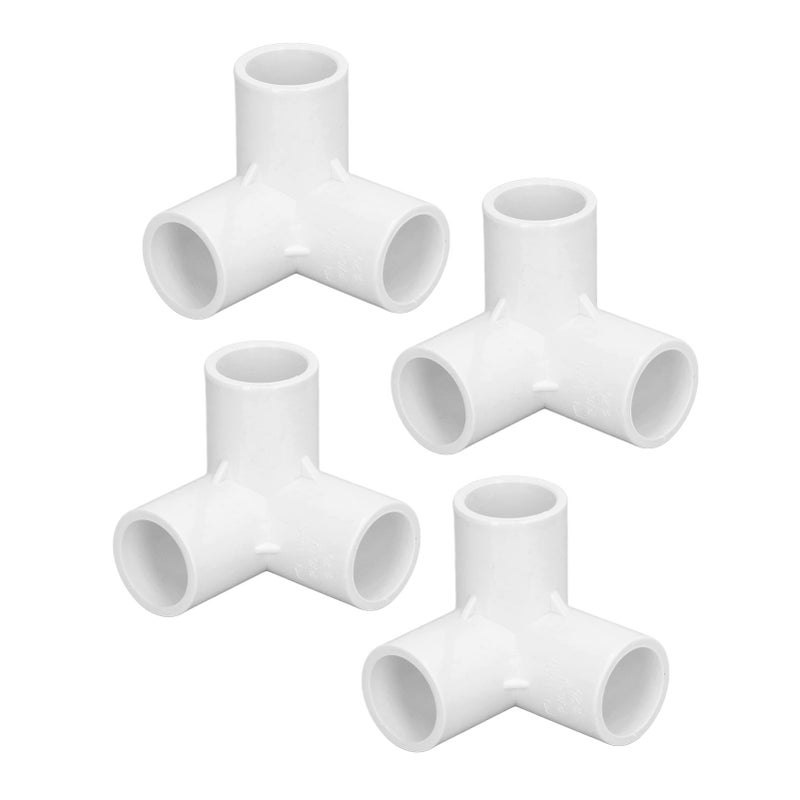 10PCS 3 Way Pipe Fittings PVC Plastic Right Angle Tee Corner Connector 20mm Inner Diameter White - Image 1