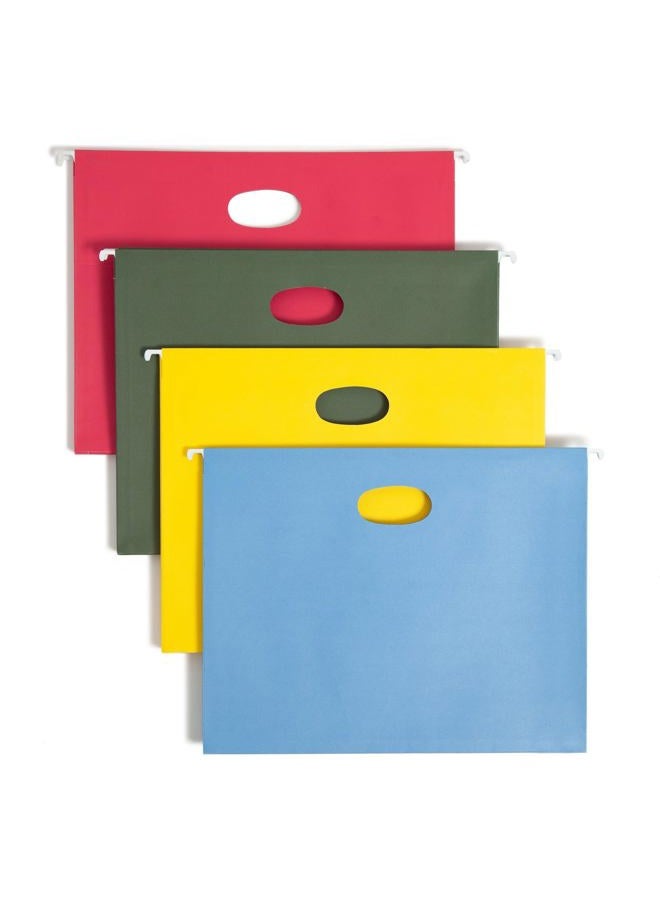 Smead Hanging Pocket with Full-Height Gusset, 3-1/2" Expansion, Letter Size, Assorted Colors, 4 per Pack (64291) - Image 1