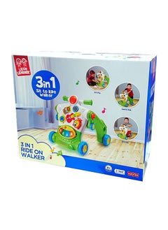 Happy Kids Little Learners 3 In 1 Ride-on Walker - Sit, Stand, Ride, Removable Piano, Interactive Dashboard, Durable Design, 9m+  - Image 1