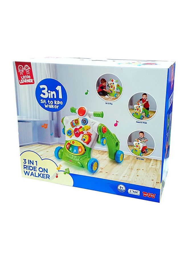 Happy Kids - Little Learners 3 In 1 Ride-on Walker - Sit, Stand, Ride, Removable Piano, Interactive Dashboard, Durable Design, 9m+ - Image 1