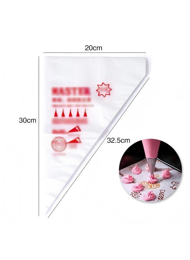 DUNISO 100pcs Thickened Disposable Anti-Burst Piping Bags, Cake Cream Pastry Bag, Dessert Biscuit Piping Bag, Household Baking Tool, Cake Decorating Tools 32.5cm*20cm - Image 1