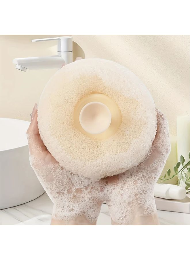 Polyester Exfoliating Shower Brush With Suction Cups Massage Bath Ball Sponge Wall Mounted Loofah Random Color 1pc - Image 3