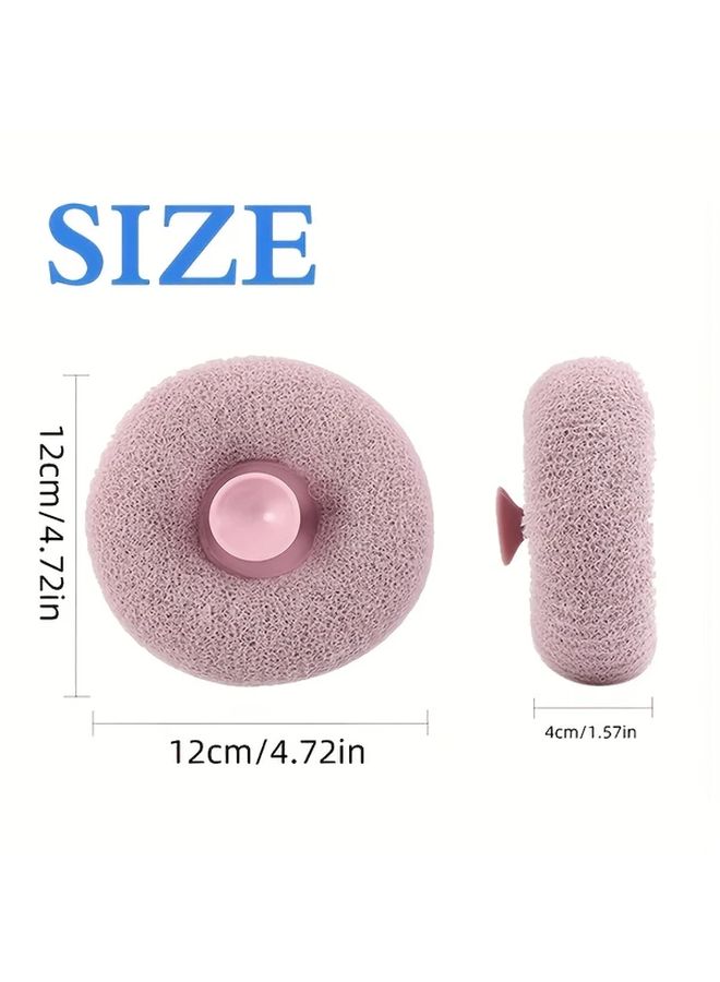 Polyester Exfoliating Shower Brush With Suction Cups Massage Bath Ball Sponge Wall Mounted Loofah Random Color 1pc - Image 5
