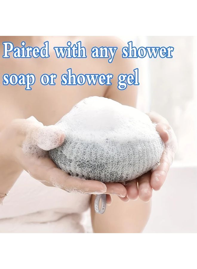 Polyester Exfoliating Shower Brush With Suction Cups Massage Bath Ball Sponge Wall Mounted Loofah Random Color 1pc - Image 2