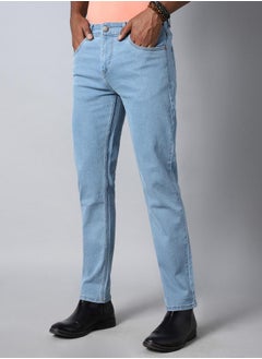 HIGH STAR Mid Rise Plain Regular Fit Jeans by Styli  - Image 2