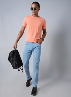 HIGH STAR Mid Rise Plain Regular Fit Jeans by Styli  - Image 5