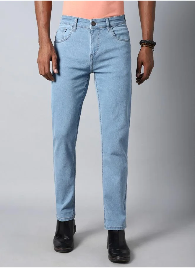 HIGH STAR Mid Rise Plain Regular Fit Jeans by Styli