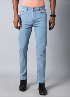 HIGH STAR Mid Rise Plain Regular Fit Jeans by Styli  - Image 1