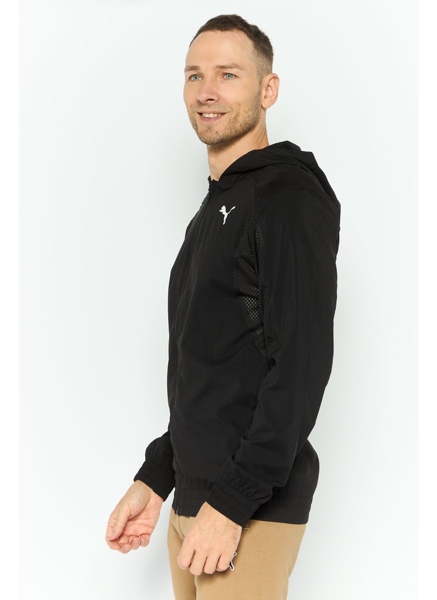 PUMA Men Sportswear Fit Brand Logo Outdoor Hooded Jacket, Black  - Image 3