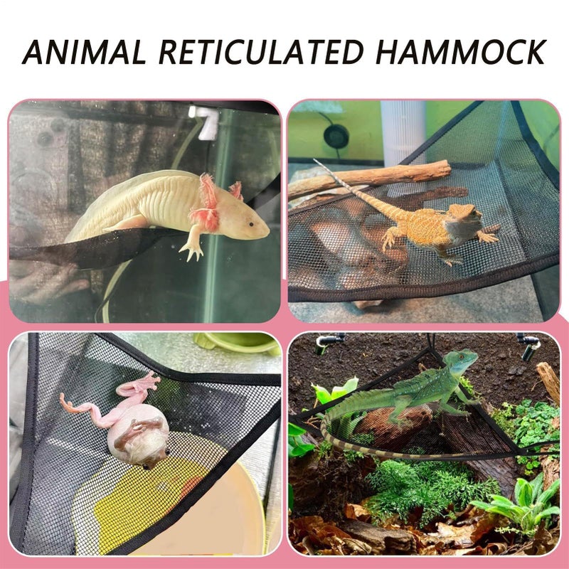Green Mesh Reptile Hammock Hideout for Lizards Geckos Snakes Chameleons Indoor Outdoor Use - Image 5