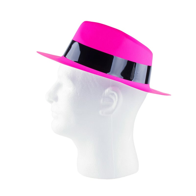 Super Z Outlet 12 Pack Neon Mafia Style Gangster Fedora Dress Hats Children's Birthday Props Supplies Favors - Image 4