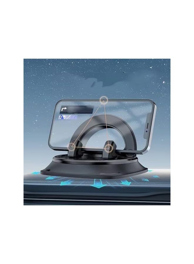 S-TOP 1pc 360° Rotatable Car Suction Cup Holder For Phones, Dashboard Navigation Stand With Locking Mechanism - Image 2