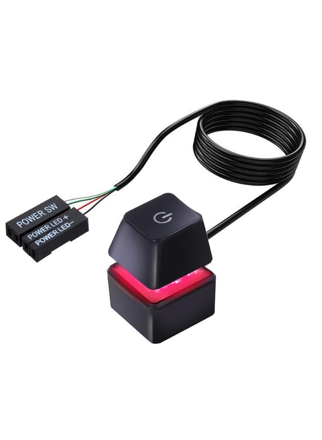 Desktop Computer Switch PC Power Button, External On/Off Switch with RGB LED, 2m Extension Cable for Desktop Motherboard, Extension Cable Reset Switch for Internet Cafes, Home, Company ﻿ - Image 1