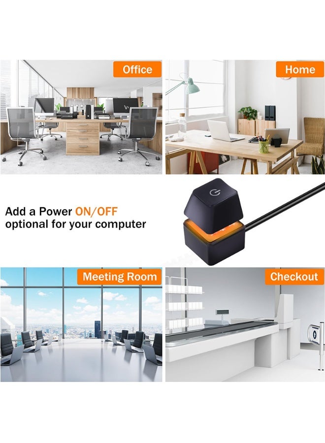Desktop Computer Switch PC Power Button, External On/Off Switch with RGB LED, 2m Extension Cable for Desktop Motherboard, Extension Cable Reset Switch for Internet Cafes, Home, Company ﻿ - Image 5