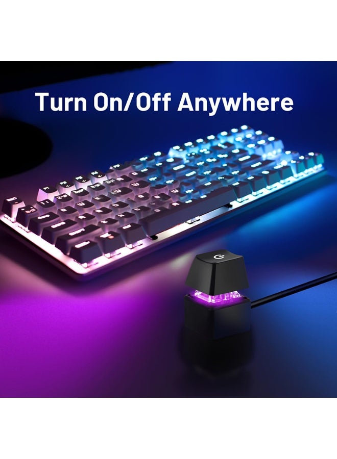 Desktop Computer Switch PC Power Button, External On/Off Switch with RGB LED, 2m Extension Cable for Desktop Motherboard, Extension Cable Reset Switch for Internet Cafes, Home, Company ﻿ - Image 3