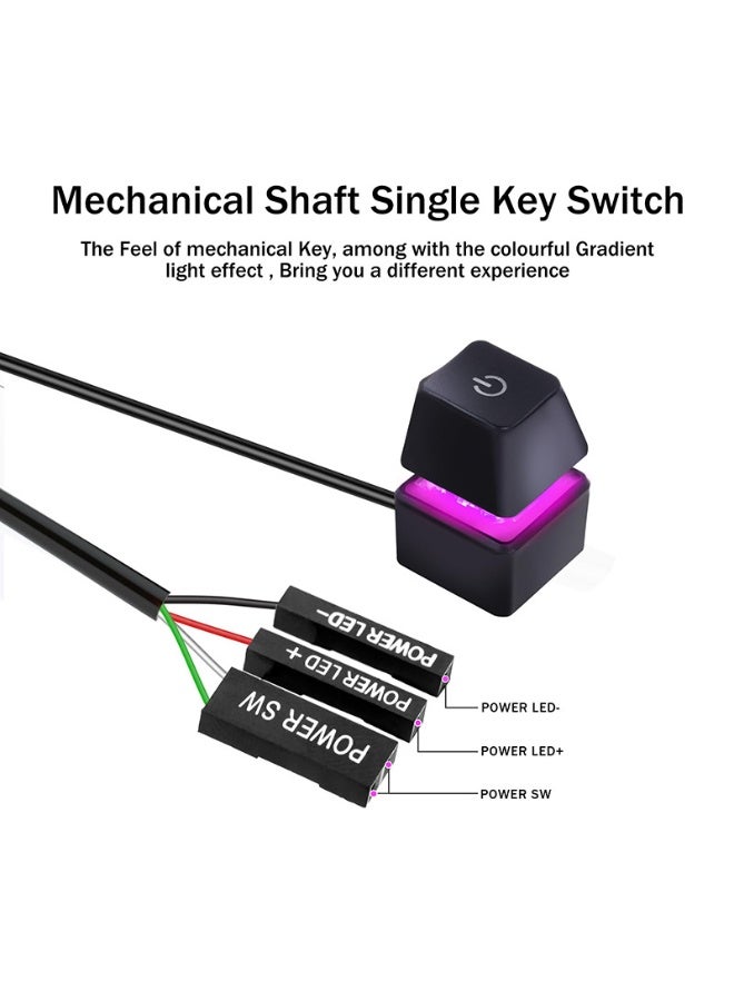 Desktop Computer Switch PC Power Button, External On/Off Switch with RGB LED, 2m Extension Cable for Desktop Motherboard, Extension Cable Reset Switch for Internet Cafes, Home, Company ﻿ - Image 2