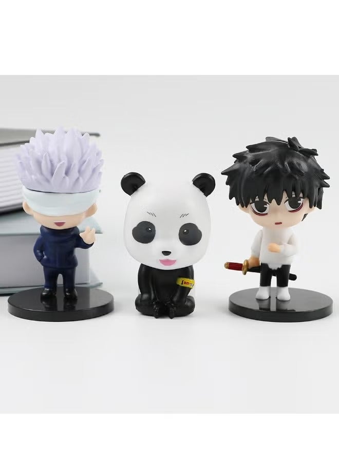 6 Piece Anime Jujutsu Kaisen Action Figure with Base Cartoon Model Figure Statue PVC Character Model Toys for Desktop Decorations Collectibles Gifts for Fans Friends Kids  - Image 5
