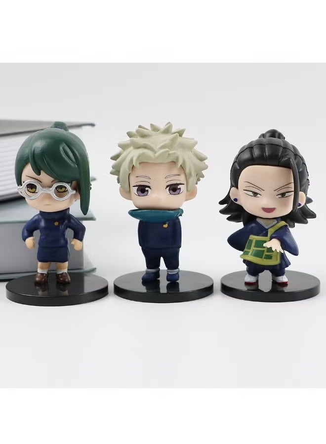 6 Piece Anime Jujutsu Kaisen Action Figure with Base Cartoon Model Figure Statue PVC Character Model Toys for Desktop Decorations Collectibles Gifts for Fans Friends Kids  - Image 4