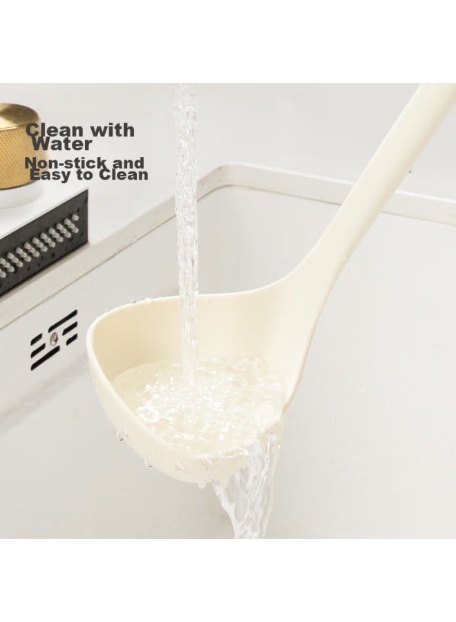 JD.com Jd Jingzao Antibacterial Silicone Soup Ladle With Beech Wood Extended Handle, Non-stick Large Soup Spoon For Home Use, Extended Anti-scalding Ladle  - Image 5