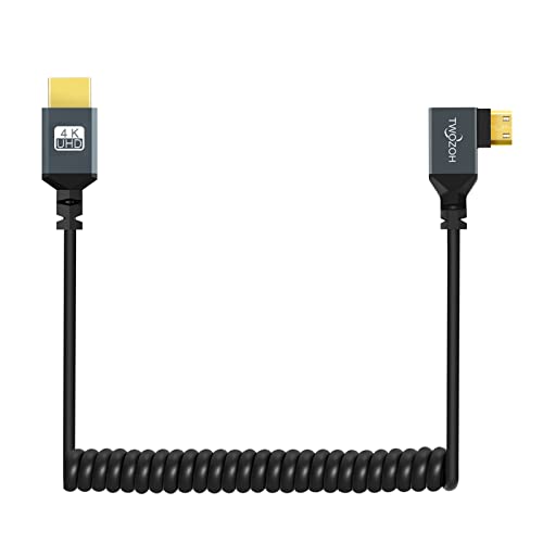Twozoh كابل توزو اليساري المنحني المصغر HDMI إلى HDMI، كابل HDMI المصغر المنحني بزاوية 90 درجة يدعم 3D/4K 1080P بطول ممتد يصل إلى 1.5م / 5 قدم - Image 2