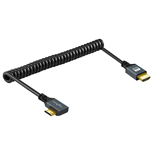 Twozoh كابل توزو اليساري المنحني المصغر HDMI إلى HDMI، كابل HDMI المصغر المنحني بزاوية 90 درجة يدعم 3D/4K 1080P بطول ممتد يصل إلى 1.5م / 5 قدم - Image 1