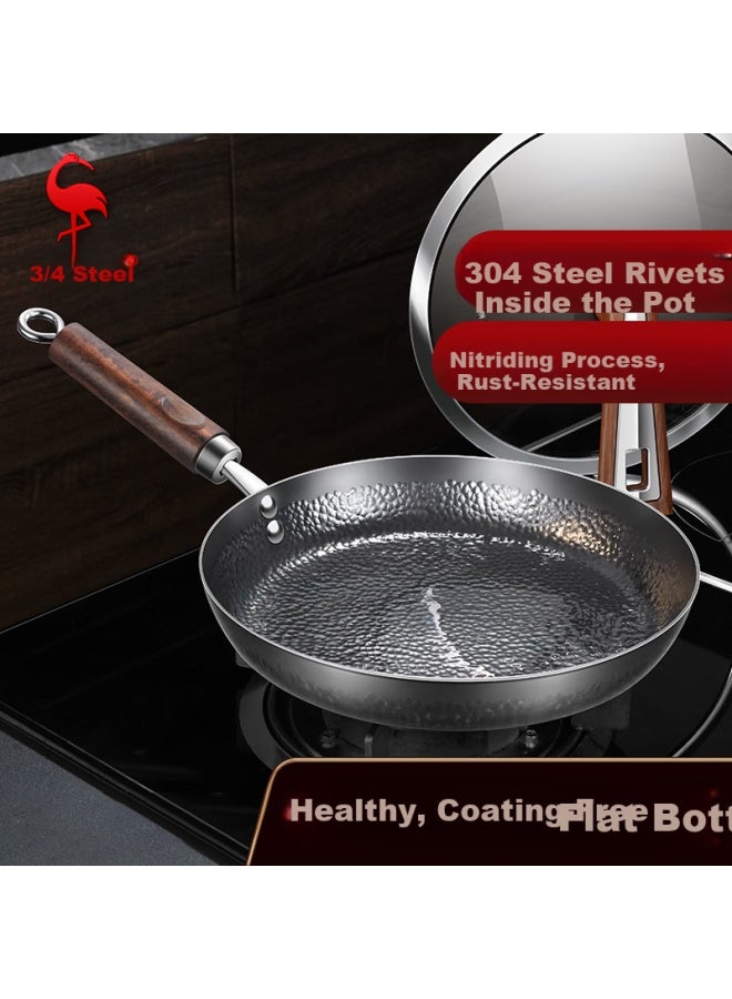 SSGP Sansi Steel® Zhangqiu Flat Bottom Iron Pan Non-coated Frying Pan Cooking Skillet Egg Frying Gas Stove 26cm 36812 - Image 1