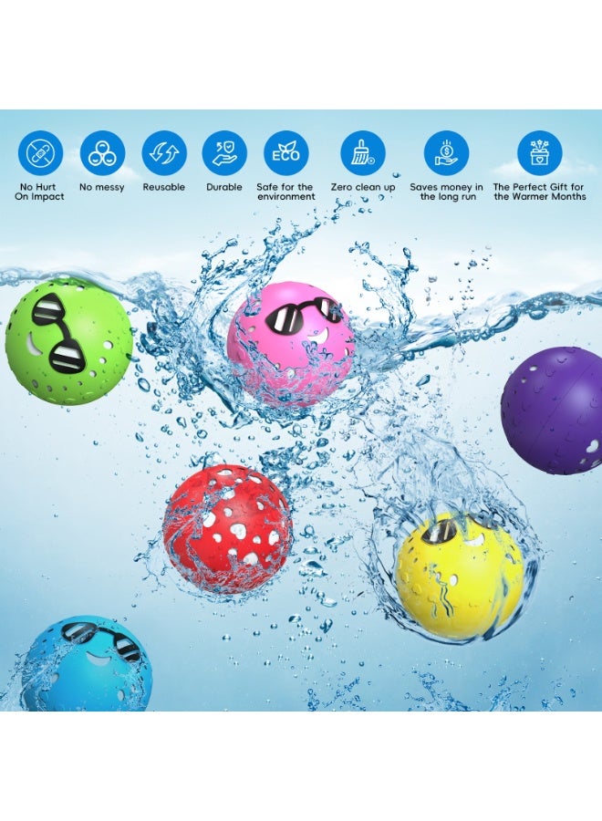 KOWVOWZ 6 PCS Reusable Water Balloons for Kids Soft Silicone Water Splash Ball Magnetic Refillable Quick Fill Water Balls Self Sealing Water Bombs Splash Balls for Pool - Image 4
