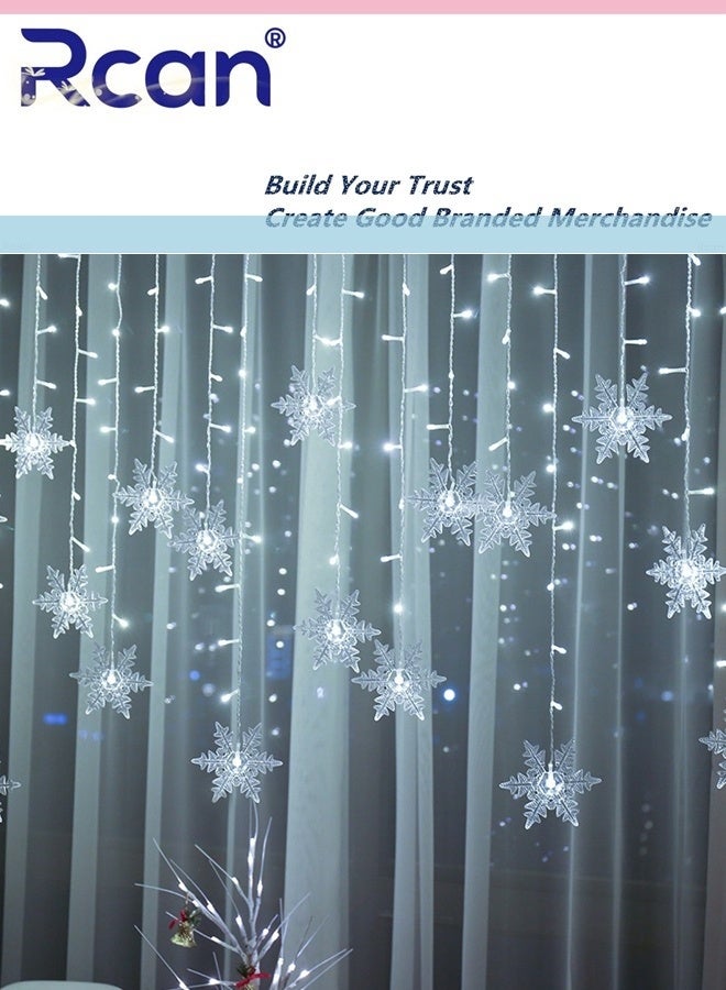 Rcan LED Snowflake String Lights 4M Memory Window Snowflake Lights with Remote Control Battery Operated Waterproof Lights Indoor Outdoor Decorations 8 Modes for Bedroom Party Patio Room Garden - Image 2