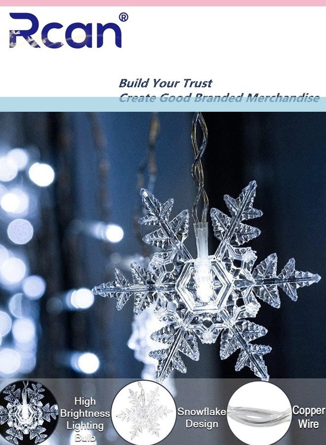 Rcan LED Snowflake String Lights 4M Memory Window Snowflake Lights with Remote Control Battery Operated Waterproof Lights Indoor Outdoor Decorations 8 Modes for Bedroom Party Patio Room Garden - Image 4