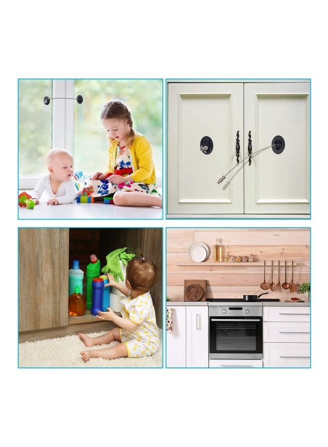 Loquat 2-Piece Fridge Freezer Door Lock With 4 Keys Black - Image 5