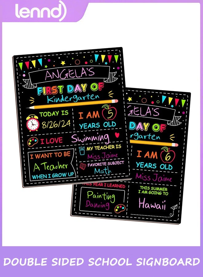 LENND Double-Sided First Day & Last Day School Board, Reusable Color Painting, Washable Chalkboard Signs for Kindergarten & Pre-K  - Image 1
