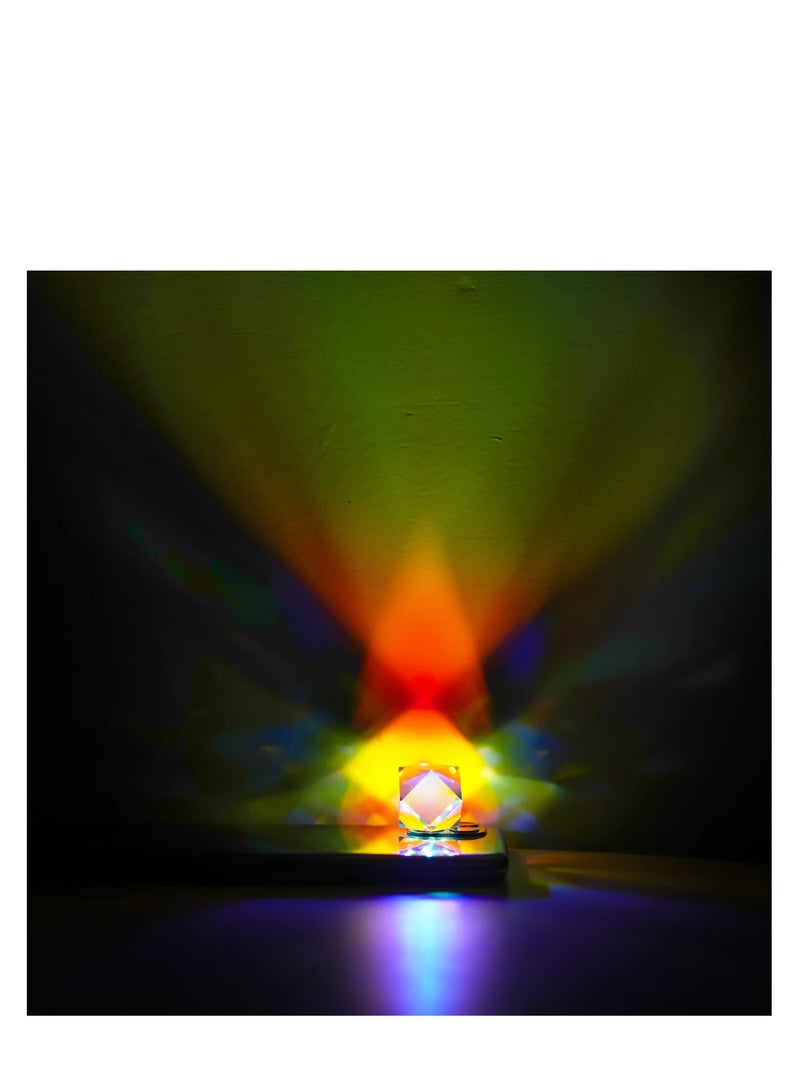 SYOSI Color Crystal Faceted, Optical Prism Beam Splitter Light, Science Education Figurine, Refracting Photography Science Glass Prisms, Beautiful Addition, Gift for Birthday, Valentine's Day - Image 2