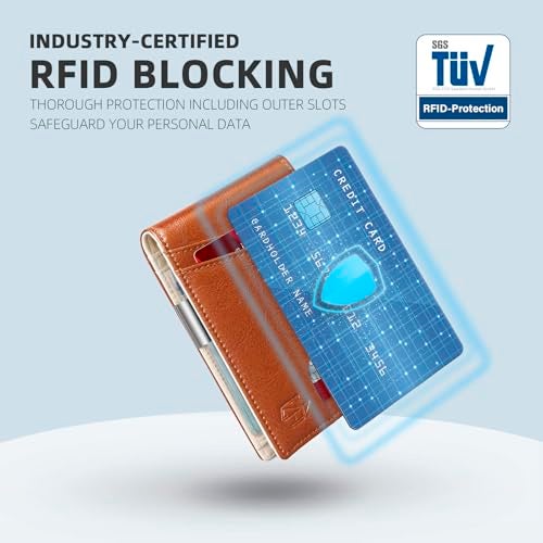 Zitahli Money Clip Wallets for Men,Slim Bifold Wallet 10-12 Cards, Mens Leather Wallet with ID Window,RFID Blocking Thin Minimalist Credit Card Holder,Gifts for Him - Image 5