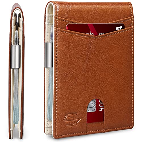 Zitahli Money Clip Wallets for Men,Slim Bifold Wallet 10-12 Cards, Mens Leather Wallet with ID Window,RFID Blocking Thin Minimalist Credit Card Holder,Gifts for Him - Image 1