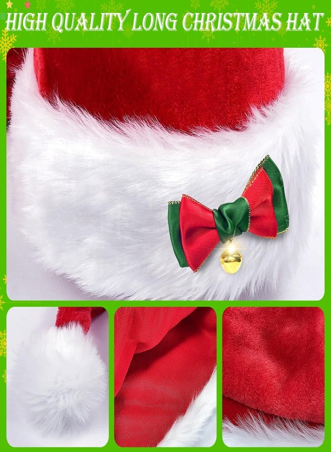 Asekonc Santa Hat Kids Red Velvet Santa Claus Hat Christmas Hat For Boys Girls Christmas Xmas New Year Party Supplies - Image 3