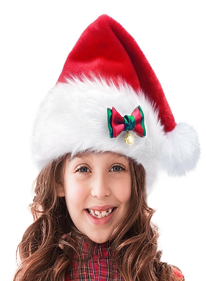 Asekonc Santa Hat Kids Red Velvet Santa Claus Hat Christmas Hat For Boys Girls Christmas Xmas New Year Party Supplies - Image 5