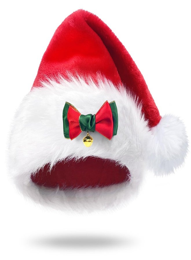 Asekonc Santa Hat Kids Red Velvet Santa Claus Hat Christmas Hat For Boys Girls Christmas Xmas New Year Party Supplies - Image 2