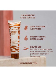 Mizani Mizani 25 Miracle Leave-In Cream | Adds Lightweight Moisture & Touchable Softness | Heat Protectant Treatment | With Coconut Oil | For Curly Hair | 8.5 Fl. Oz.  - Image 2
