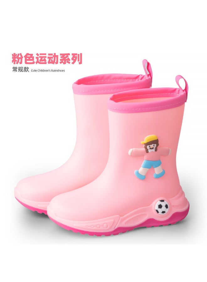 New Creative Sports-style Football Cartoon Rain Boots For Boys And Girls, Non-slip Rubber Shoes For All Seasons