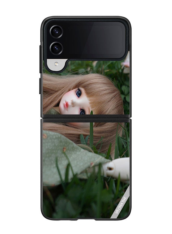 VR CREATIVE Protective Case Cover For Samsung Galaxy Z Flip4 Sleeping Barbie Design Multicolour - Image 1