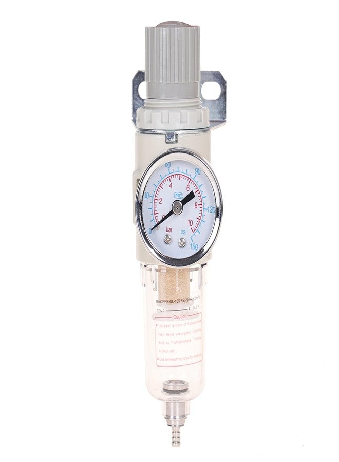 Asabocai 1/4"NPT Air Filter Regulator Combo Piggyback, Water-Trap Air Tool Compressor Filter with Gauge AFR2000 - Image 2