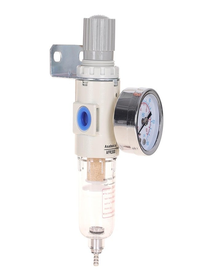 Asabocai 1/4"NPT Air Filter Regulator Combo Piggyback, Water-Trap Air Tool Compressor Filter with Gauge AFR2000 - Image 1